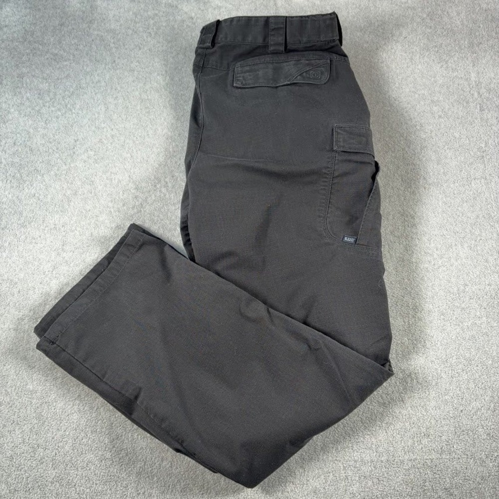 5.11 Tactical Cargo Pants Mens 38x34 Black Solid Ripstop Multi-Pocket Utility
